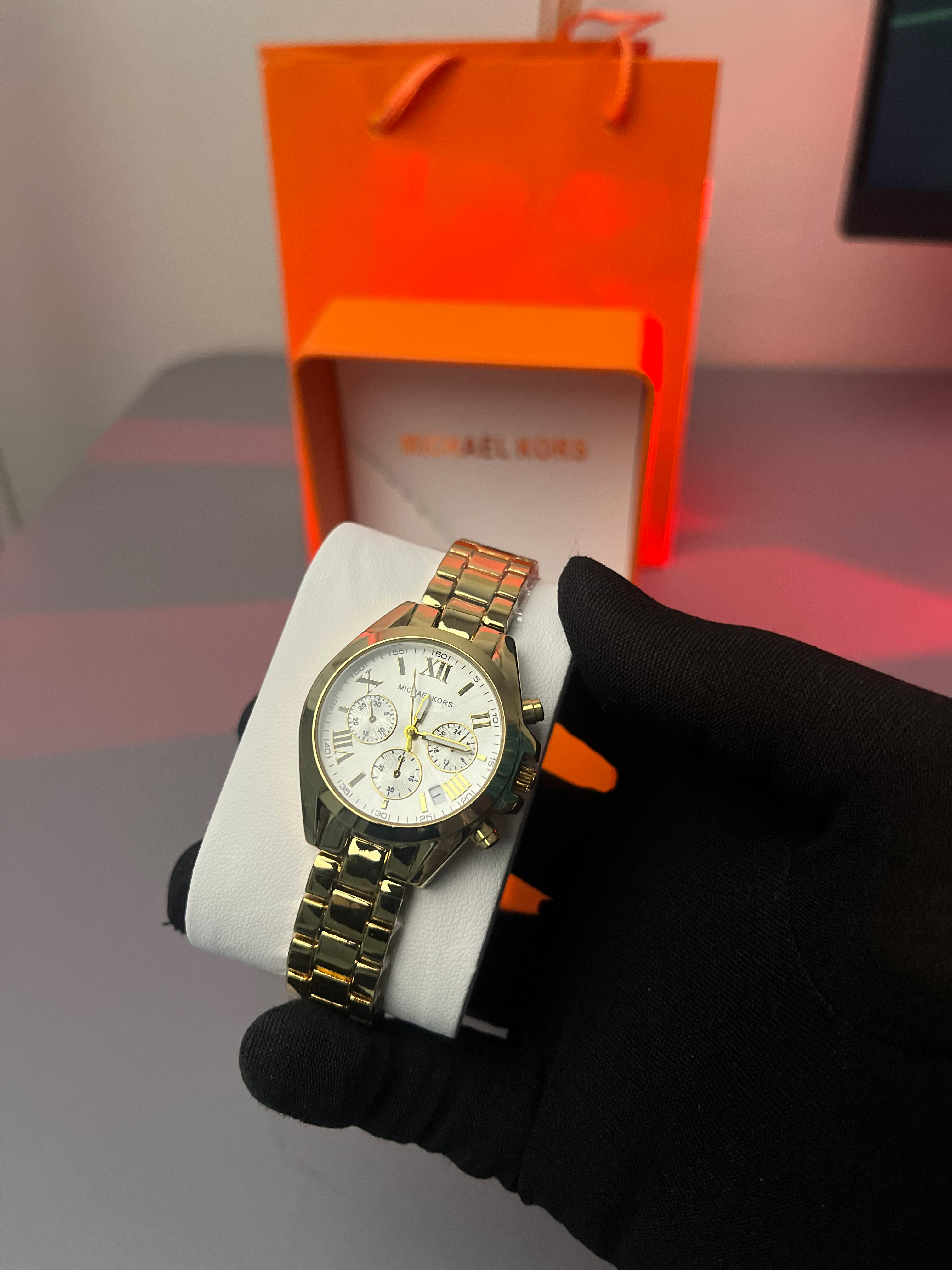 Michael Kors MK6267 - Women's -Gold & egg white dials view 3