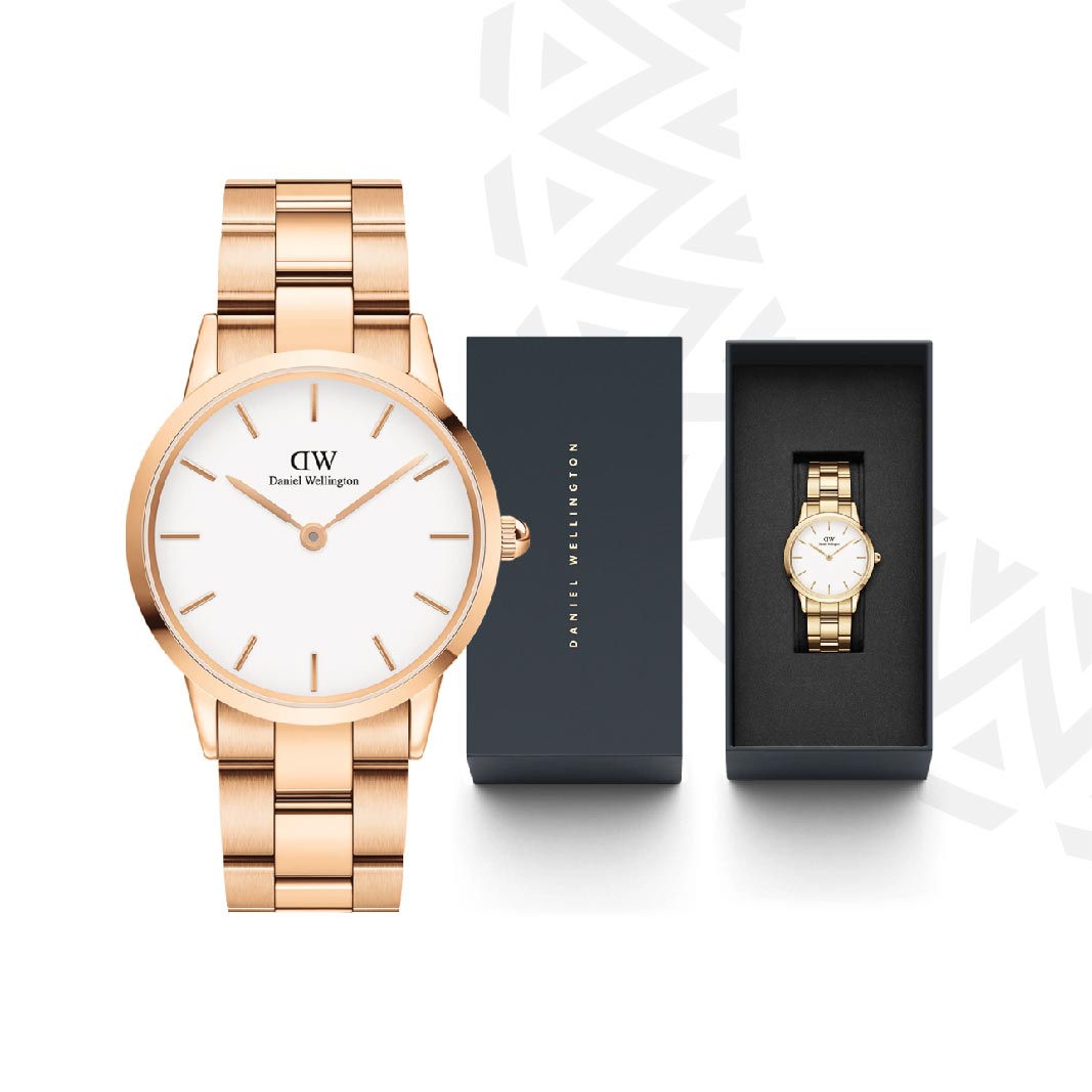 Daniel Wellington Iconic Link | Rose Gold & White inside view 2